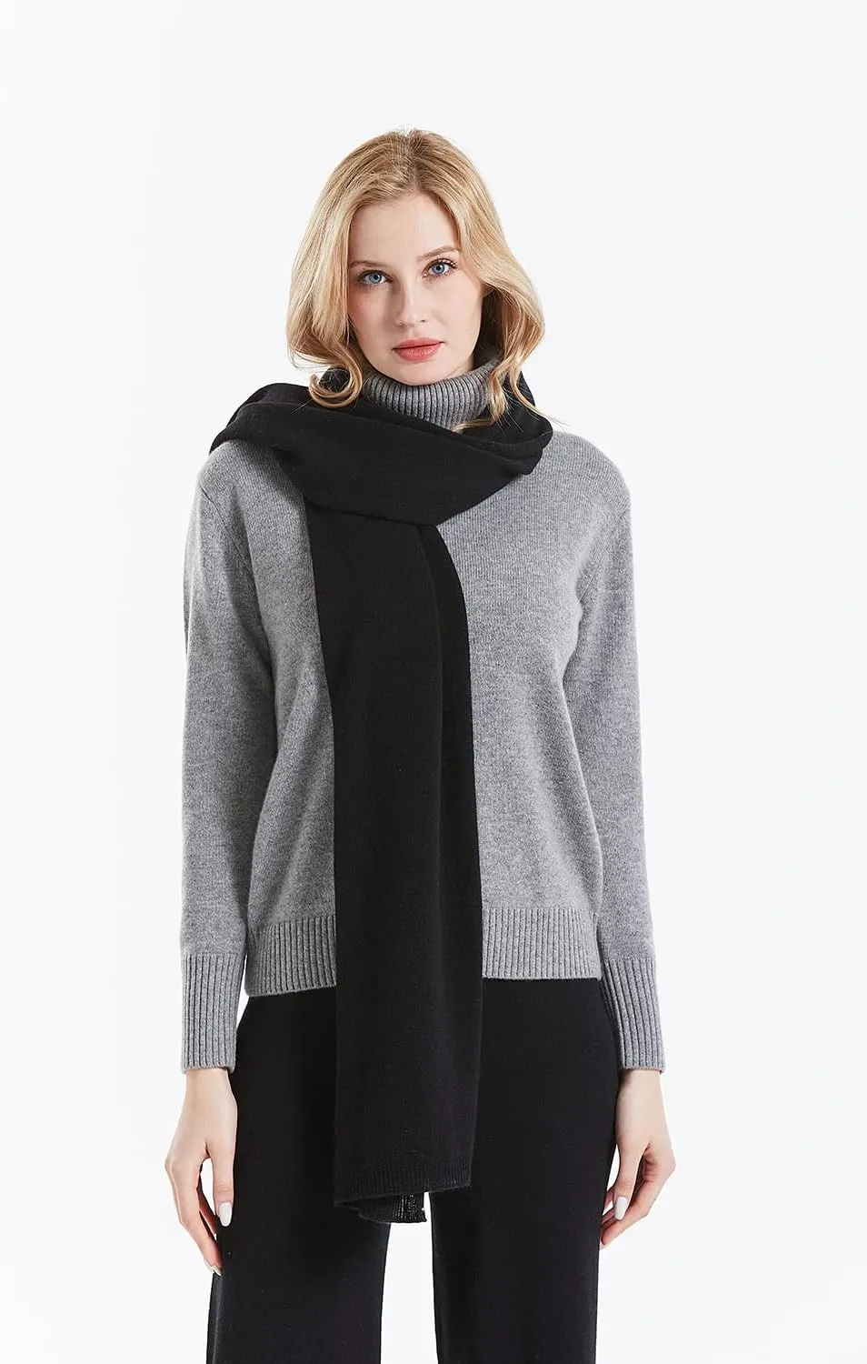 100% Pure cashmere knitted scarf winter warm shawl wrap