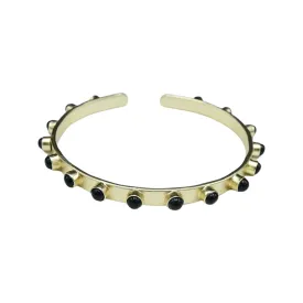 210-10-G | SEEMA ADJUSTABLE CUFF (4 MM BLACK ONYX ON GOLD )