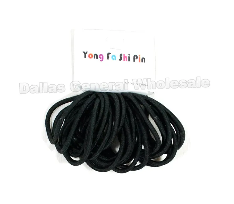 24 PC Black Hair Ties Wholesale