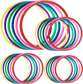 24PCS-4 Sizes Plastic Toss Rings Ring Toss Game, Speed and Agility Practice Games, Garden Backyard Outdoor Games, Bridal Shower Game,Family Party Game Toss Rings (Random Colors)