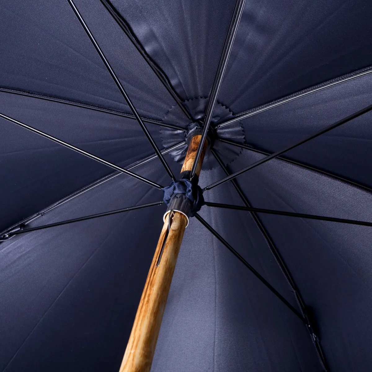 Ashwood Solid Stick Umbrella with Navy Canopy