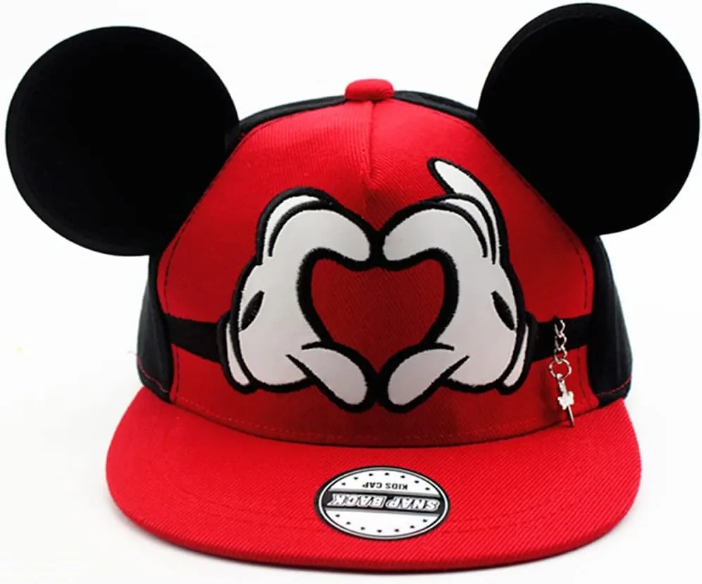Boys Girls Mouse Ear Baseball Cap Kids Cute Cartoon Adjustable Snapback Trucket Hat for Children Ages 2-12