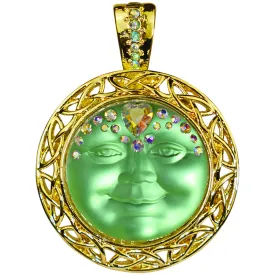 Celtic Knot 25mm Sweetheart Illusion Seaview Moon Foldover Pendant (Goldtone)