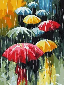 Colorful Umbrellas - Paint by Numbers Kit