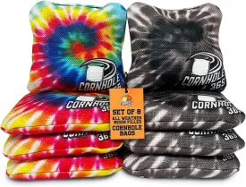 Cornhole365 Themed Cornhole Bag - All-Weather, Heavy-Duty & Durable Polyester Fabric, Resin Filling, Double-Stitched Duck Cloth - Professional Cornhole Bean Bags for Indoor & Outdoor Use - Set of 8