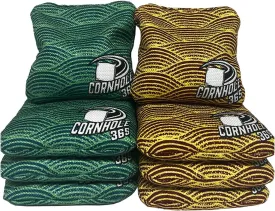 Cornhole365 Themed Cornhole Bag - All-Weather, Heavy-Duty & Durable Polyester Fabric, Resin Filling, Double-Stitched Duck Cloth - Professional Cornhole Bean Bags for Indoor & Outdoor Use - Set of 8