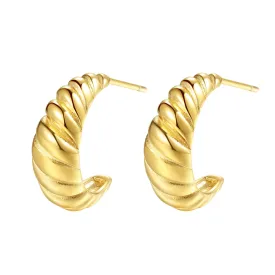 Croissant Hoop Earrings Gold