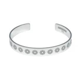 Daisy Flower Engraved Bangle