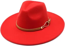 DHAEY Popular Large Brim Peach Heart Concave-Convex Wool Top Hat, Autumn and Winter Jazz Hat British Vintage Fashion Felt Hat Luopan Caps & Hats (Color : Rose Red, Size : 56-58cm)