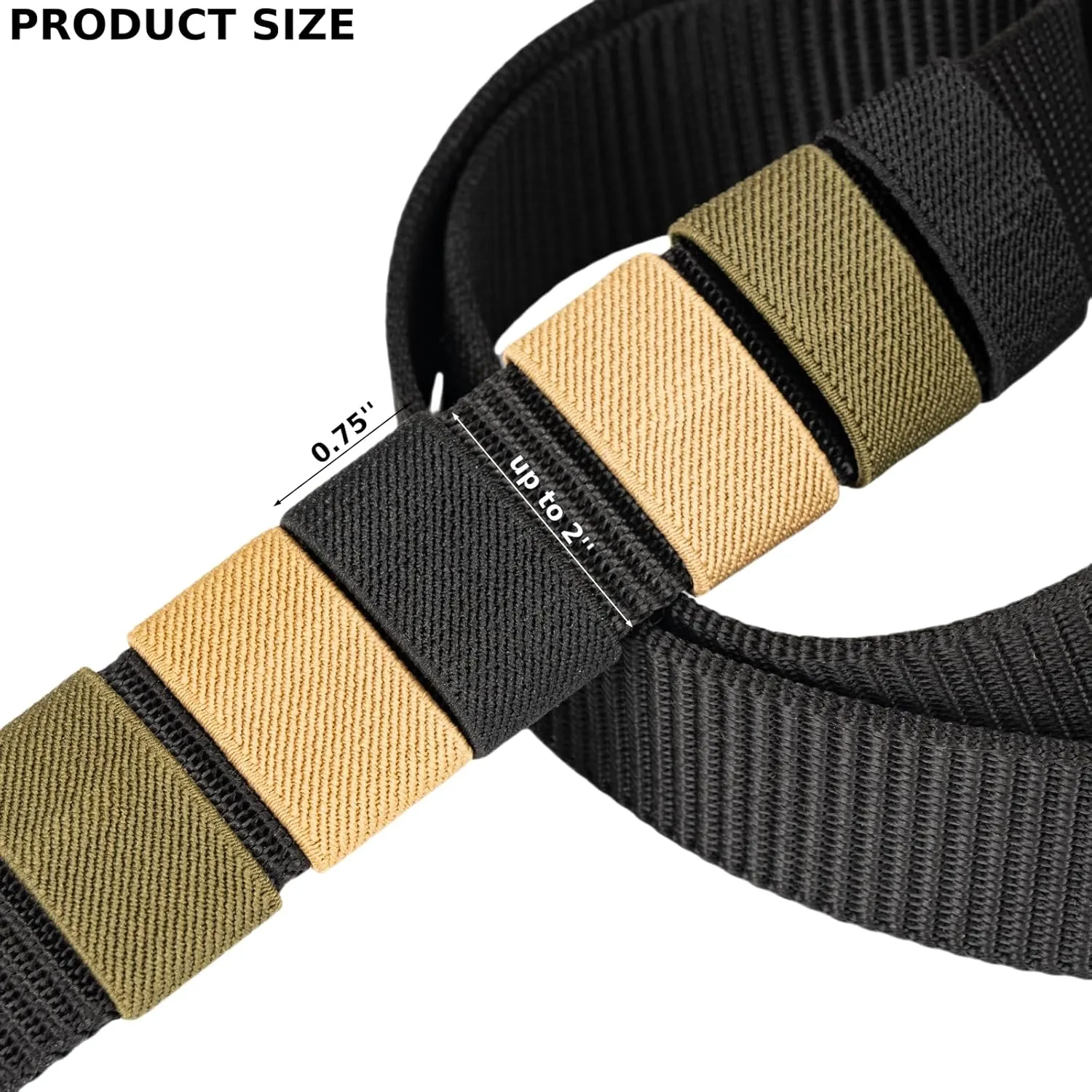 Elastic Belt Keepers for Duty & Backpack Straps, Nylon Webbing Keeper for 1.5"-2" Wide Belts