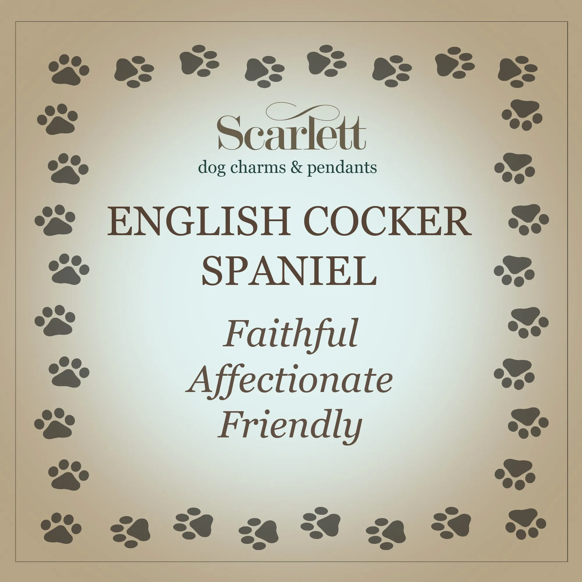 English Cocker Spaniel Personalised Dog Tag Silver Bangle