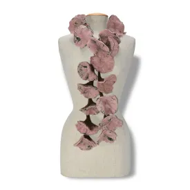 Felted Flower on Vintage Silk Scarves- Beige