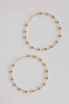 FINAL SALE - Alyssa Medium Gold Ball Hoop Earrings