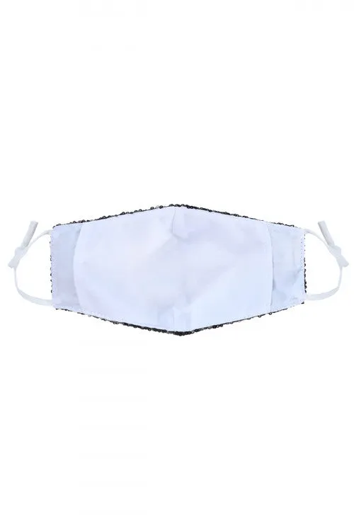 Glamour Sequin Face Mask (Black)