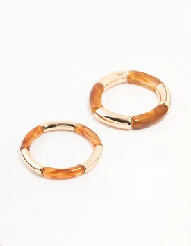 Gold & Resin Bangles 2-Pack