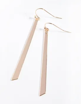 Gold Thin Minimal Drop Earrings