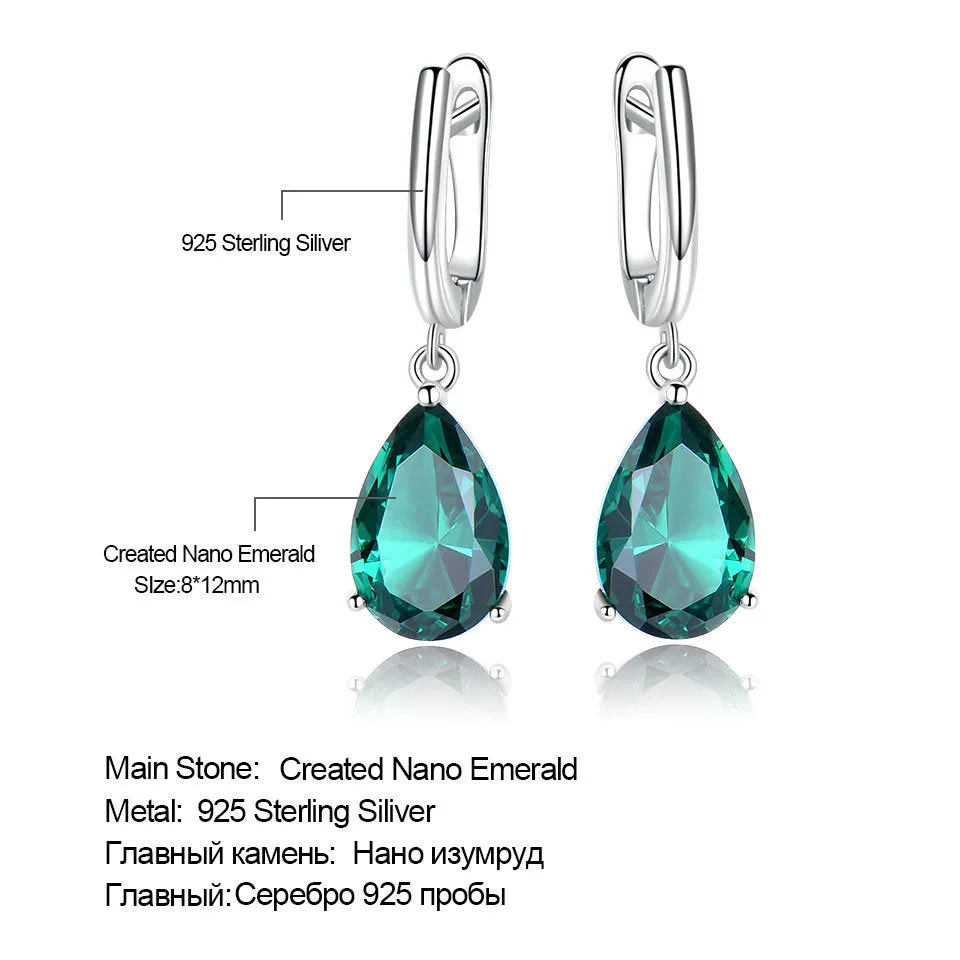 Green Crystal Tear Drop Earrings Everyday Minimal Earrings Bridesmaid Earring Simple Classic Earrings Gift for Her Dangle Earring Girlfriend