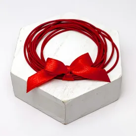 Guitar String Bracelets With Bow in Red