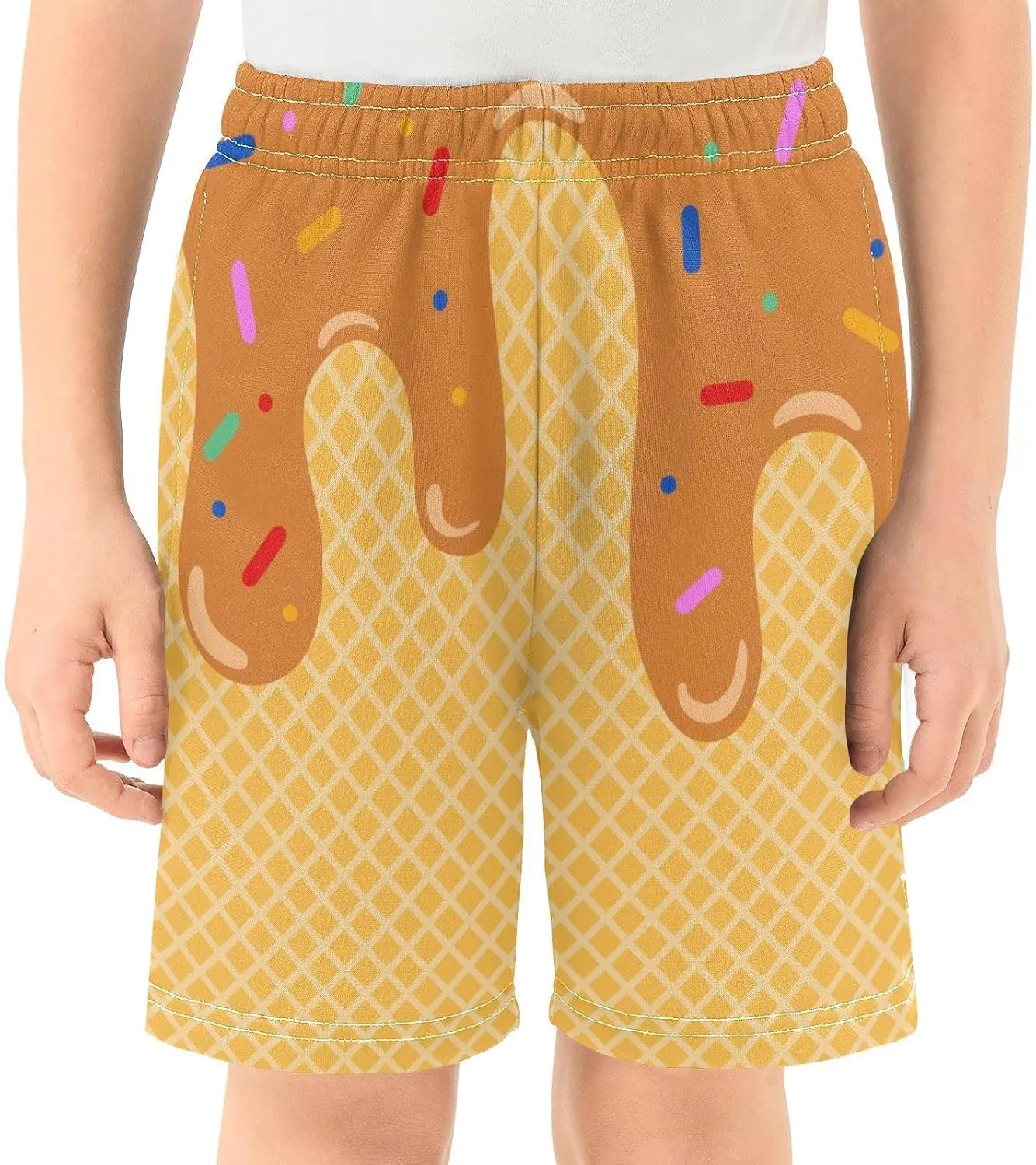 Ice Cream Shorts Baseball Boys Summer Cute Preppy Boy Swim Trunks Toddler Beach Board Shorts with Pockets 2-14 Y