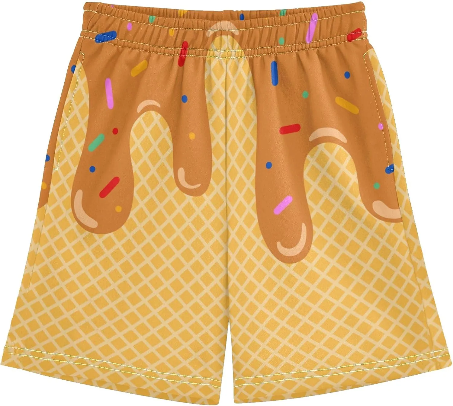 Ice Cream Shorts Baseball Boys Summer Cute Preppy Boy Swim Trunks Toddler Beach Board Shorts with Pockets 2-14 Y