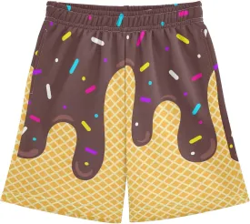 Ice Cream Shorts Baseball Boys Summer Cute Preppy Boy Swim Trunks Toddler Beach Board Shorts with Pockets 2-14 Y