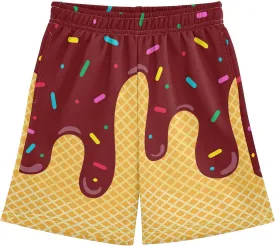 Ice Cream Shorts Baseball Boys Summer Cute Preppy Boy Swim Trunks Toddler Beach Board Shorts with Pockets 2-14 Y