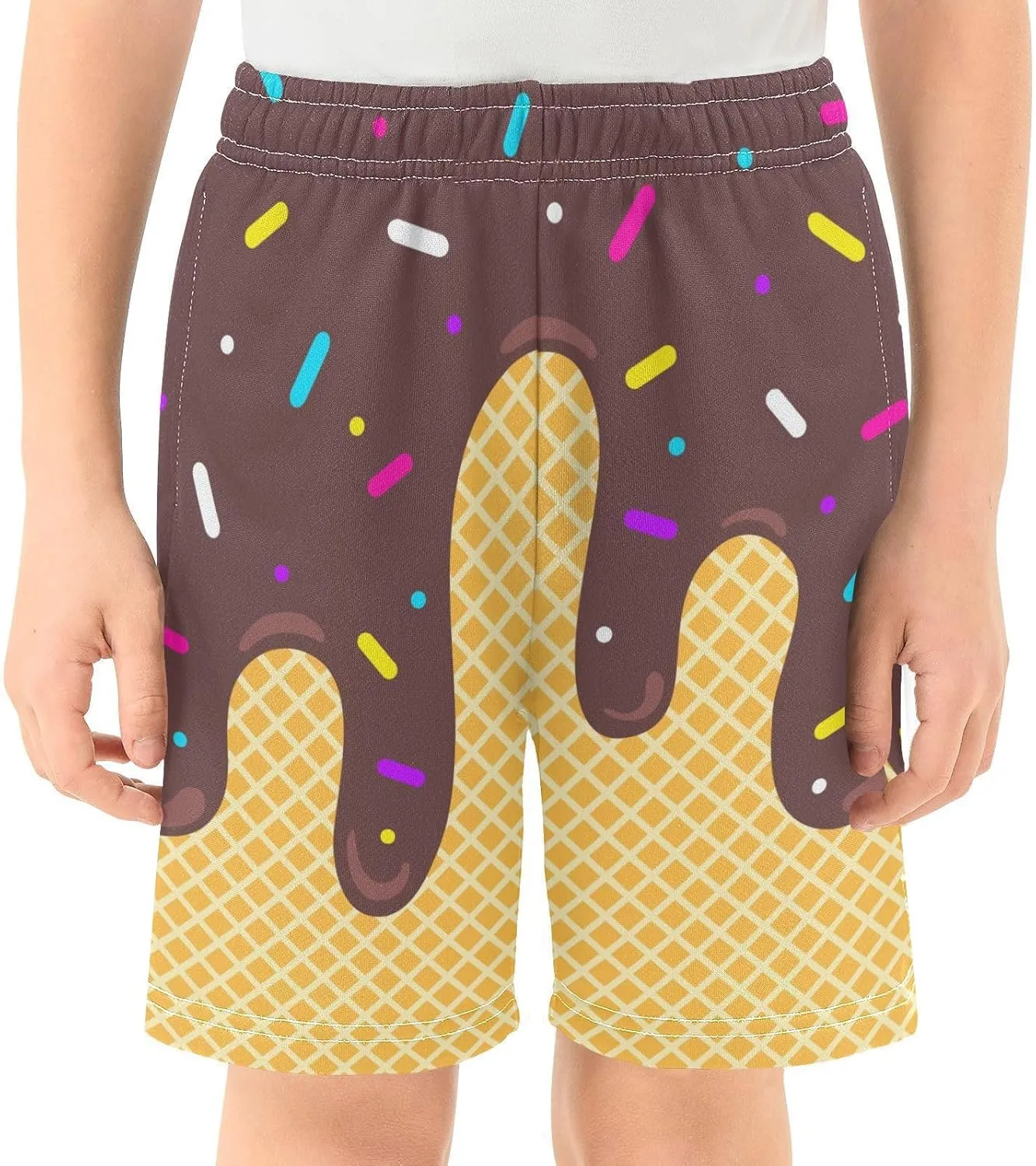 Ice Cream Shorts Baseball Boys Summer Cute Preppy Boy Swim Trunks Toddler Beach Board Shorts with Pockets 2-14 Y