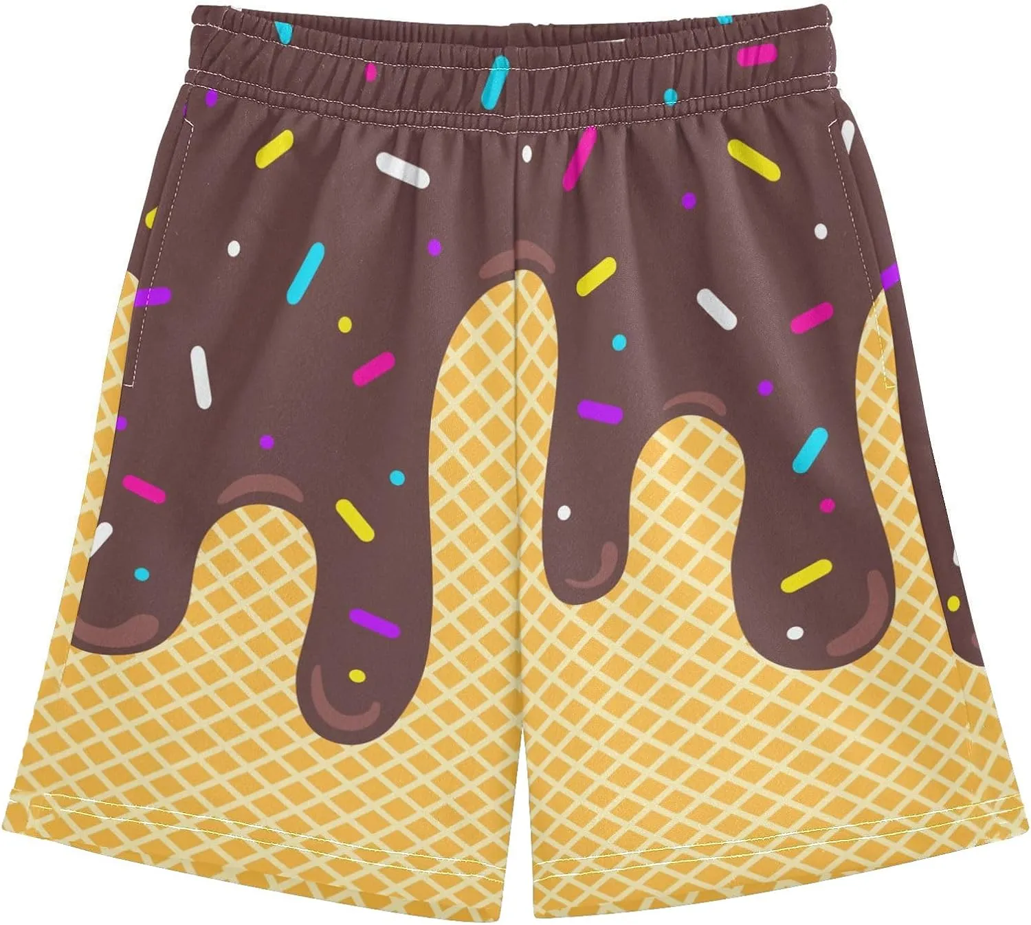 Ice Cream Shorts Baseball Boys Summer Cute Preppy Boy Swim Trunks Toddler Beach Board Shorts with Pockets 2-14 Y
