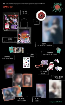 IZ*ONE Lee ChaeYeon Hush Rush 1st Mini Album CD Folding poster on pack PVC bag Photobook Sticker Collection Bag charm Photocard Flyers Tracking (Random)