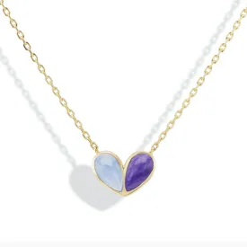 Jumbo Sweetheart Necklace Chalcedony & Sugilite
