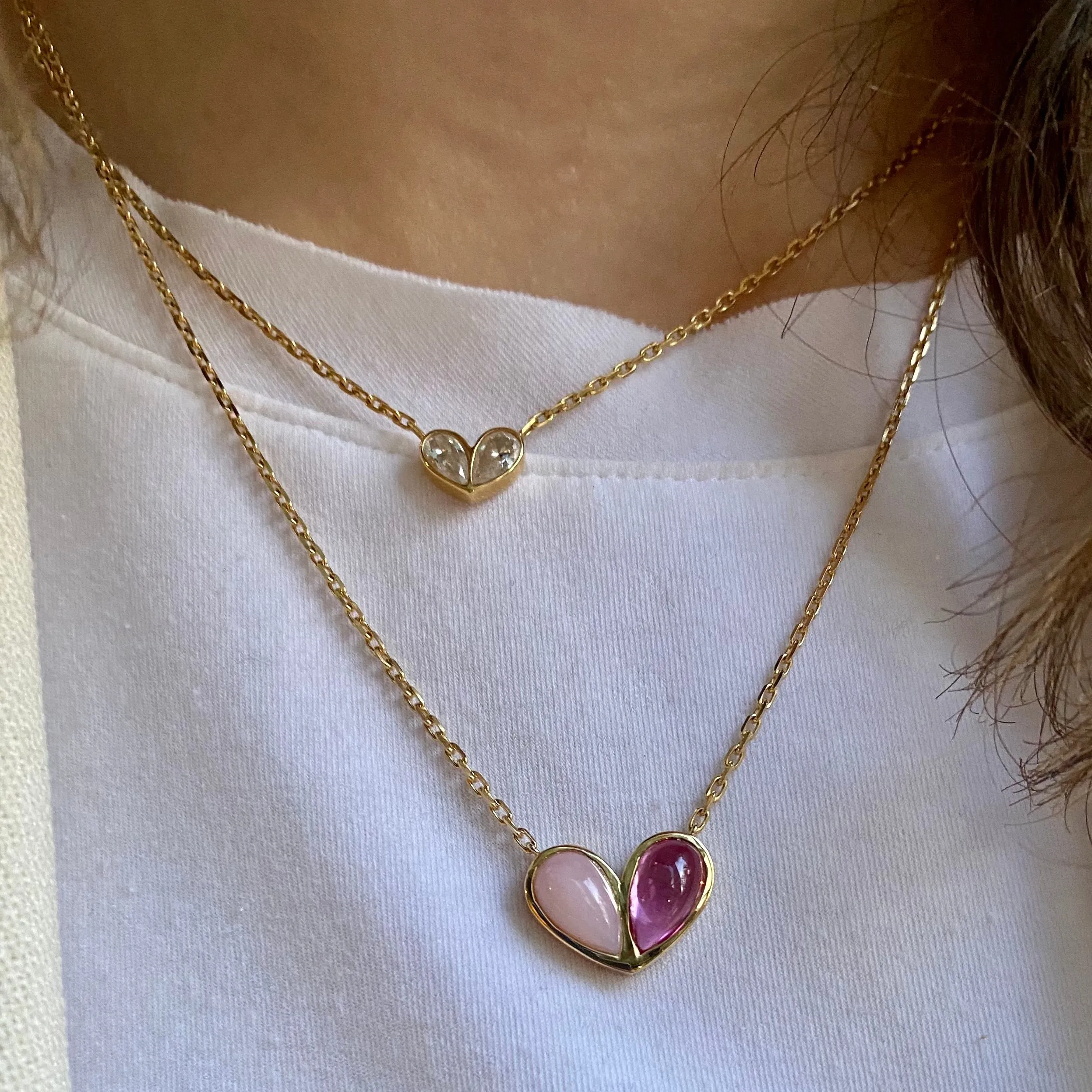 Jumbo Sweetheart Necklace Chalcedony & Sugilite