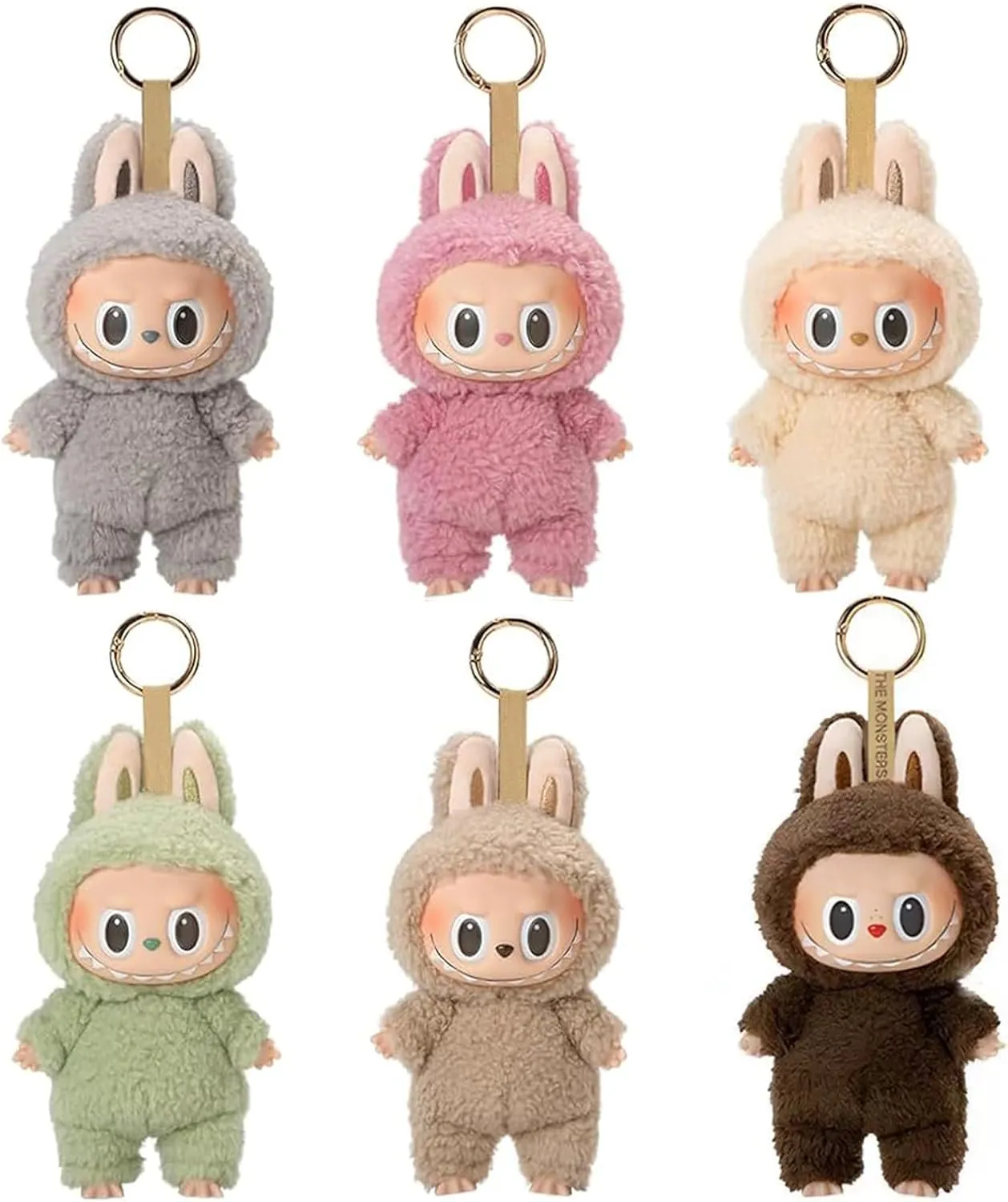 Labubu Plush Keychain Set of 6  Cute Collectible Plush Doll Pendant for Kids, Students, and Fans  6.69 Inch Soft Decorative Accessories for Bags and Backpacks