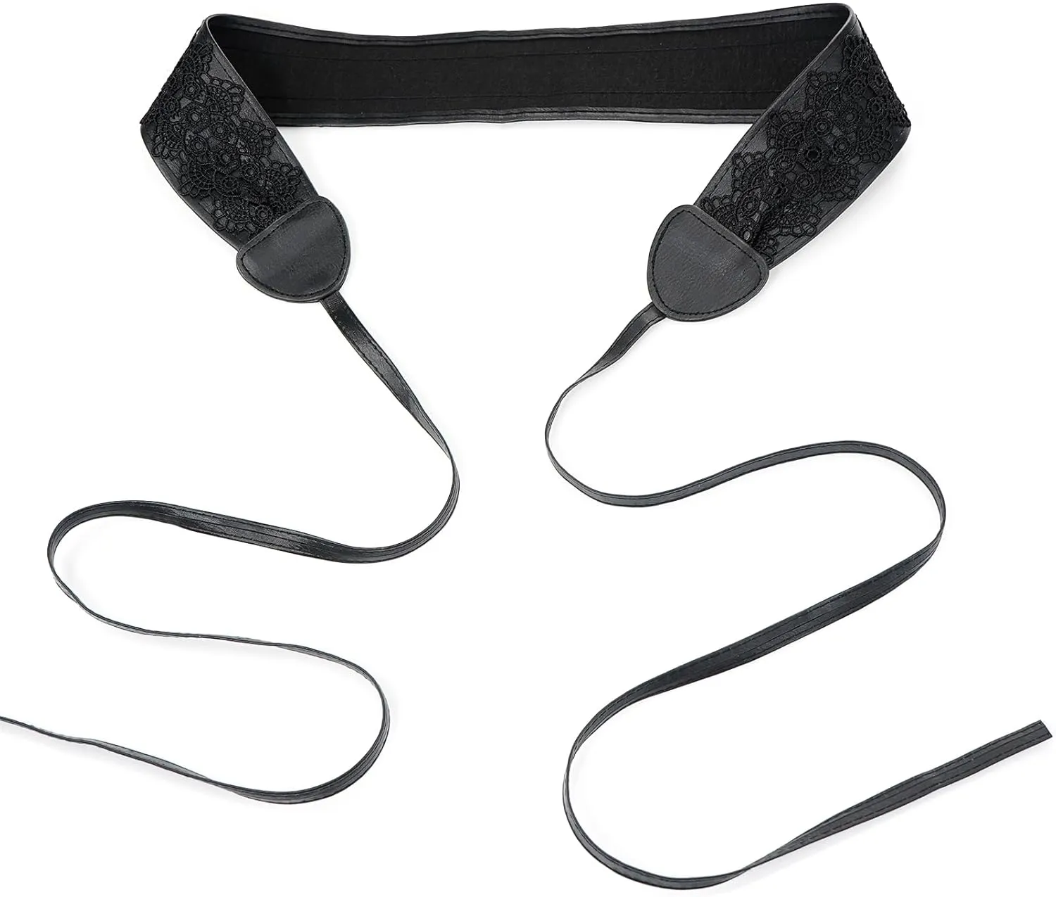 Lace-up Waist Belt Faux Leather Corset Belt Tie Wrap Bowknot Waistband for Women