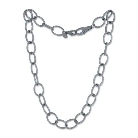 Lika Behar Oxidized Sterling Silver Oval Links Chain Necklace