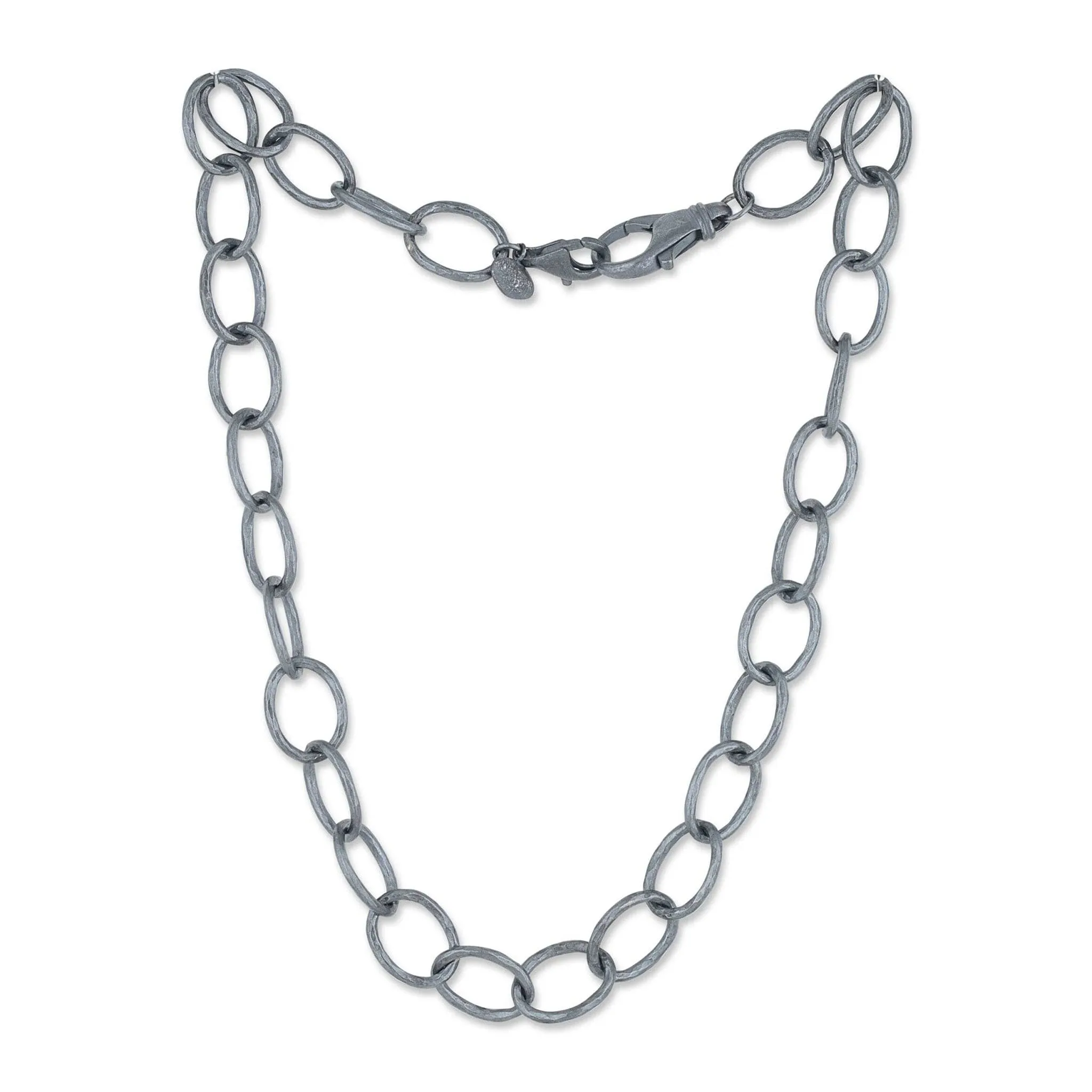 Lika Behar Oxidized Sterling Silver Oval Links Chain Necklace