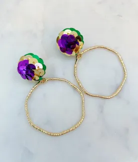 Mardi Gras Hoop Earrings