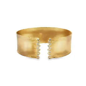 Marika Wide Satin Finish Diamond Cuff Bracelet