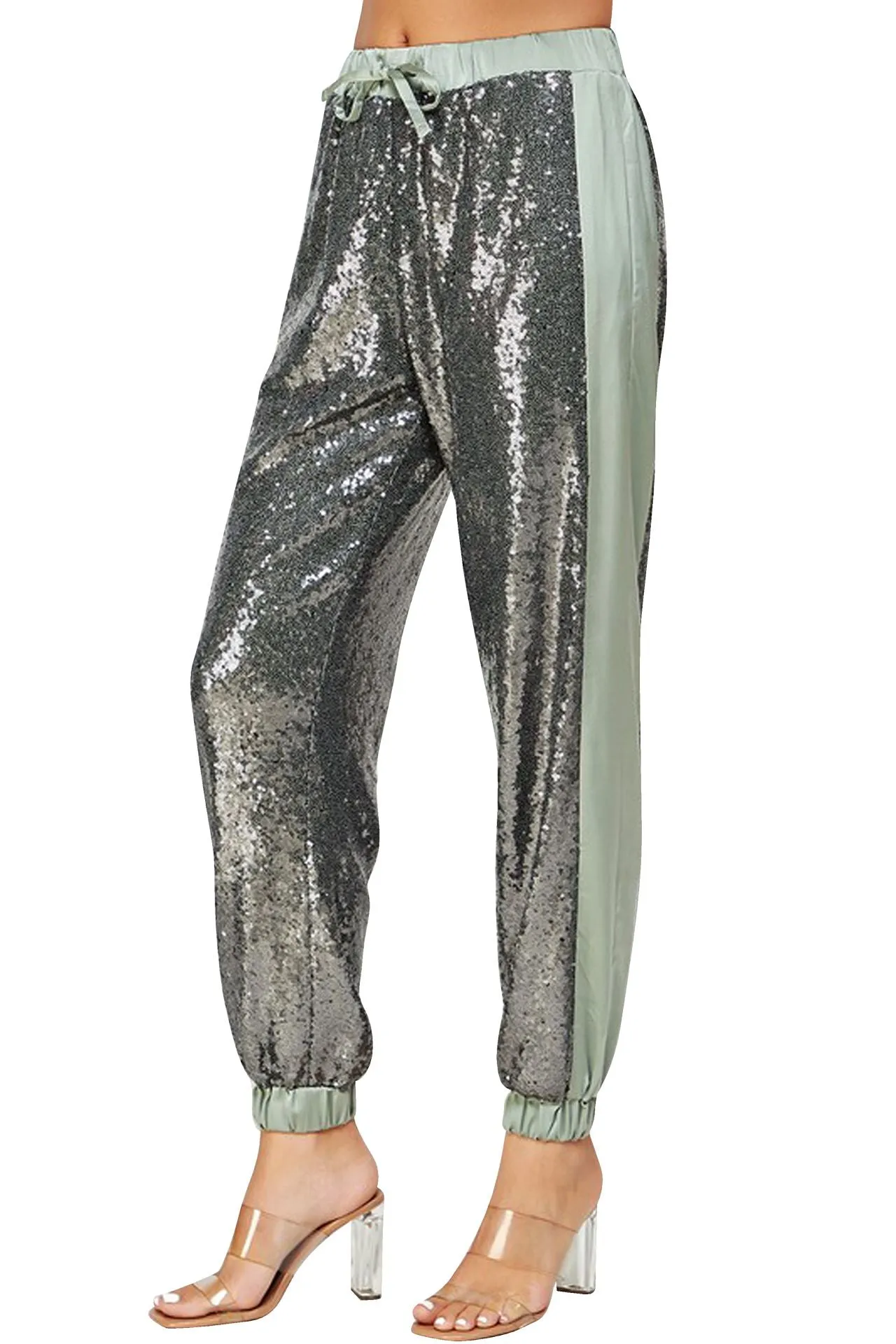 Metallic Sequin Jogger pants