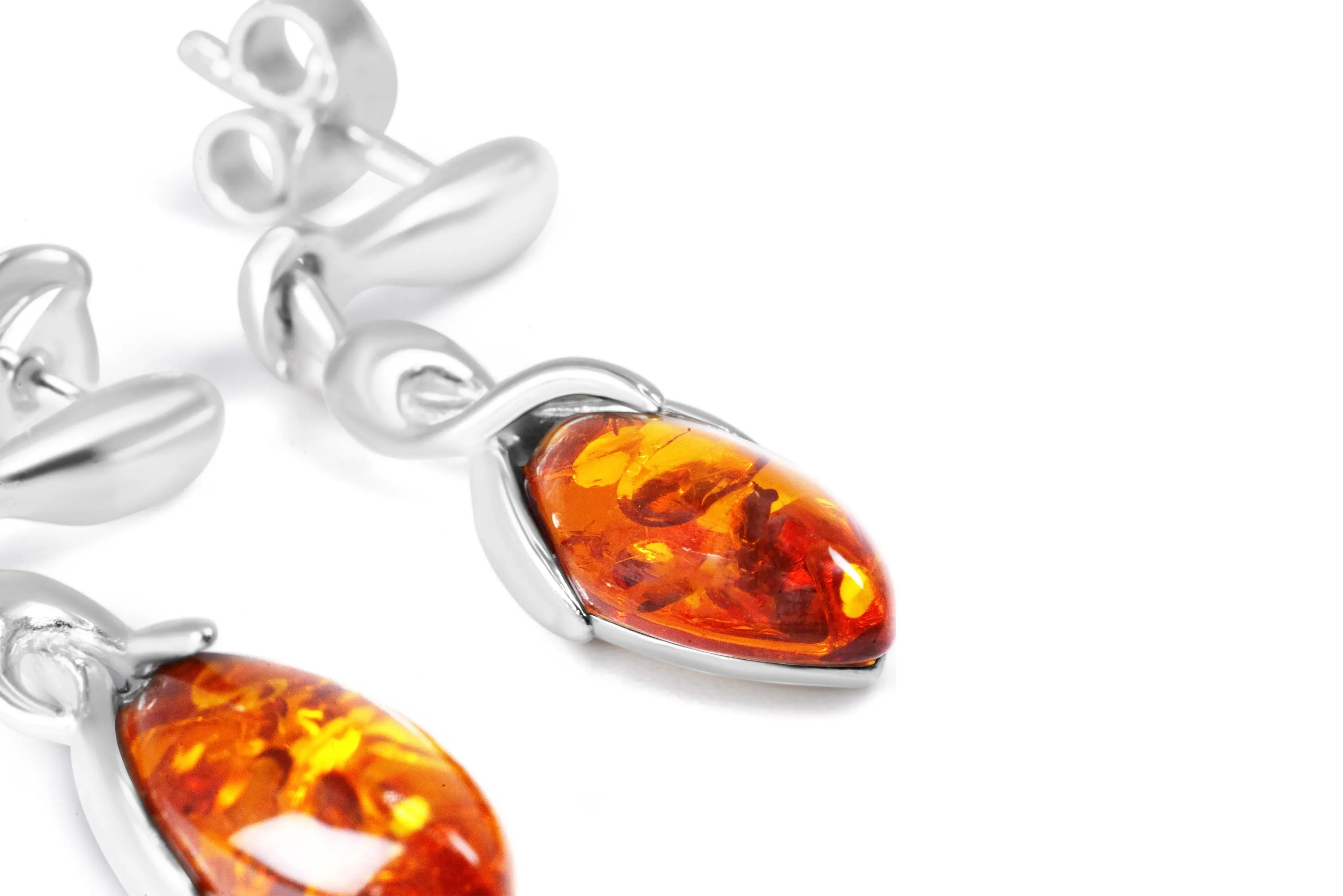 Minimal Drop Amber Earrings