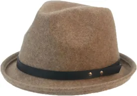 Mnjyihy Women Wool Fedoras Hats Men Outdoor Casual Wool Panama Formal Church Short Brim Hats
