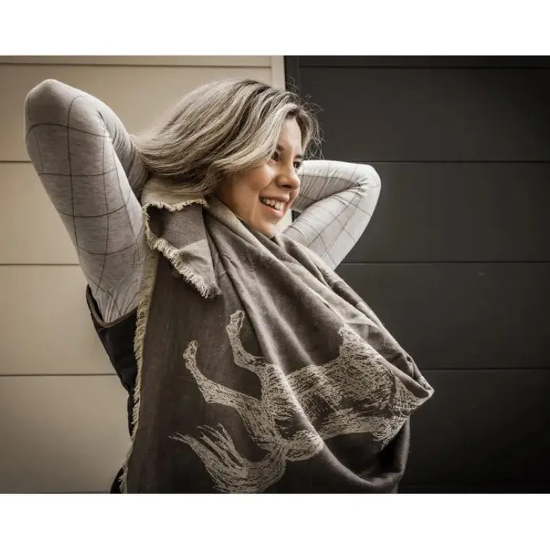 Oakbark & Chrome Blanket Scarf