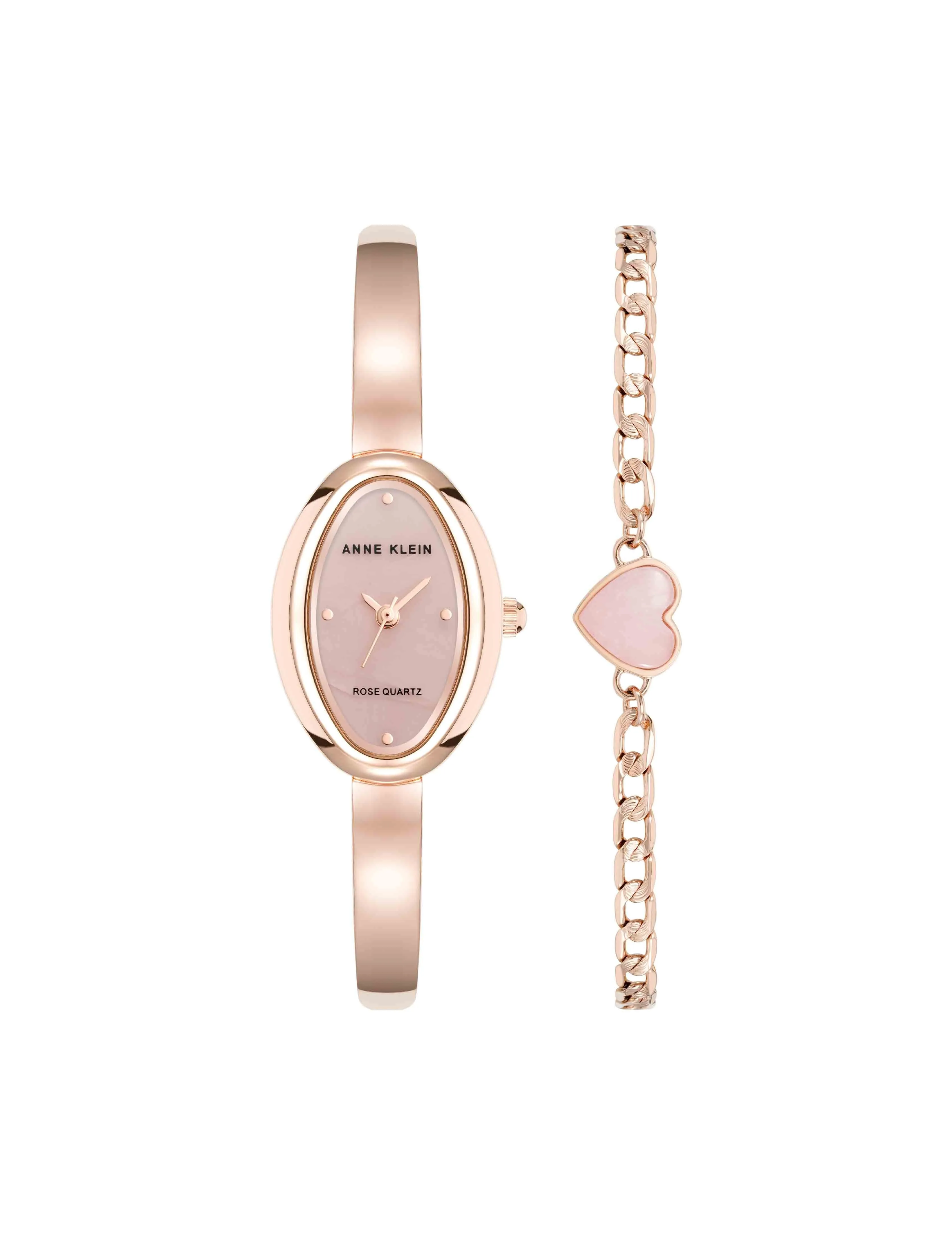 Oval Gemstone Bangle Watch Set