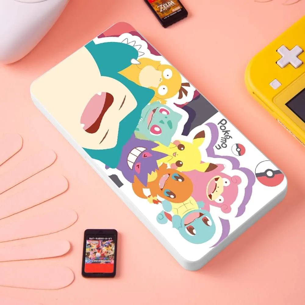 PERFECTSIGHT Cute Game Card Case for Nintendo Switch/Switch Lite/OLED, 24 Game Holder Cartridge Case for Game Cards and 24 SD Cards, Kawaii Portable Compact Storage Box (Poke)