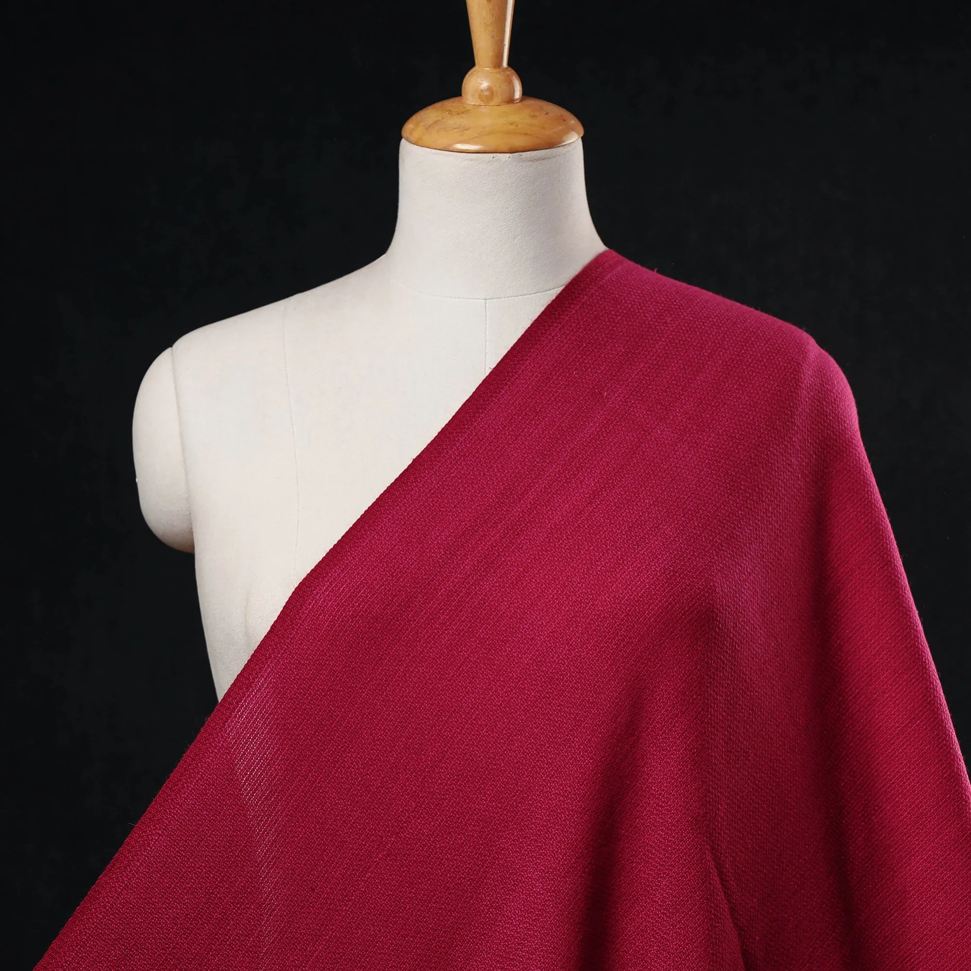 Pink - Kumaun Handwoven Merino Woolen Fabric 02