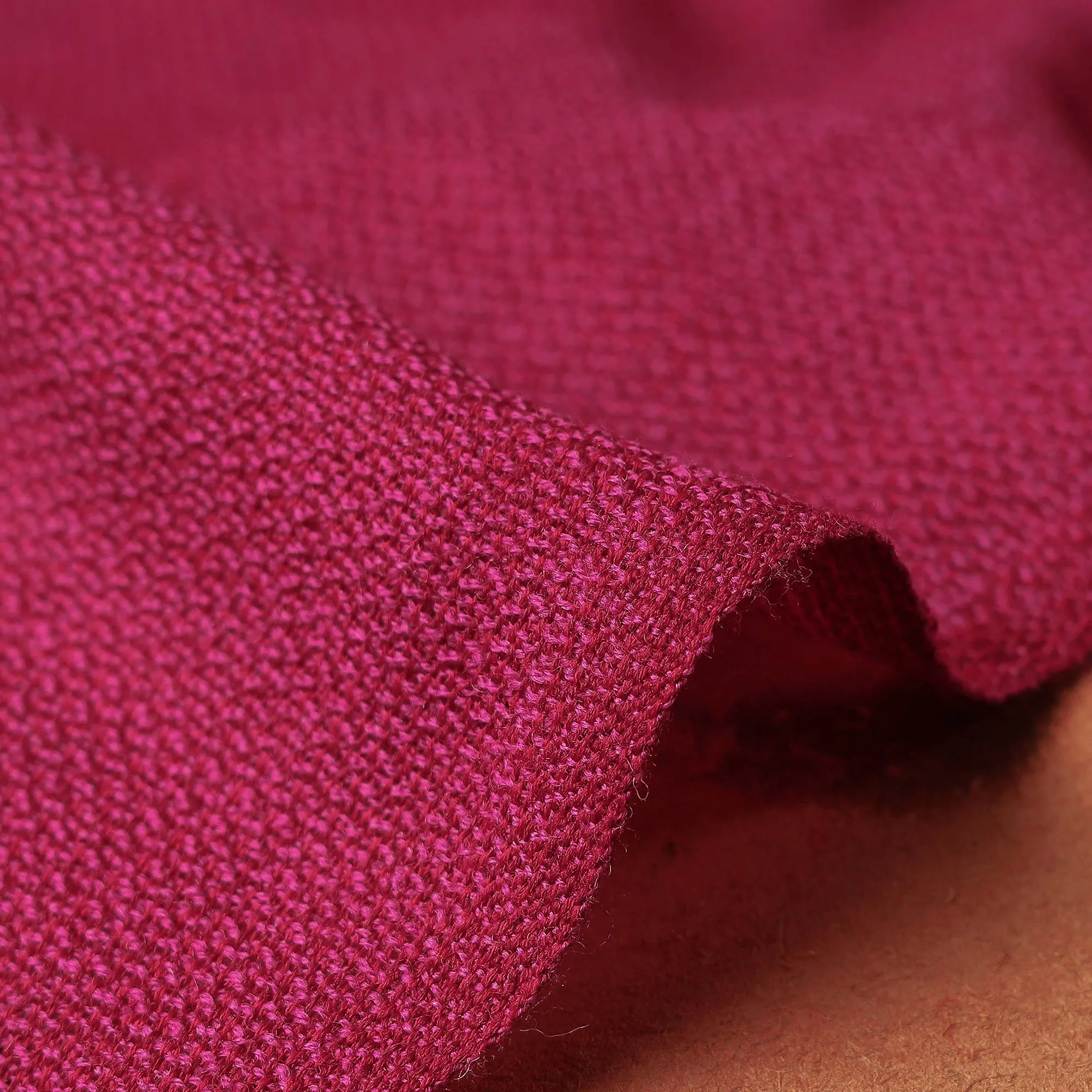 Pink - Kumaun Handwoven Merino Woolen Fabric 02