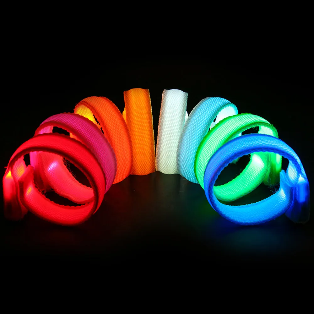 PROLOSO LED Armbands, Light Up Bracelets, Flashing Sports Wristband Pack of 8 Glow in The Dark Party Supplies