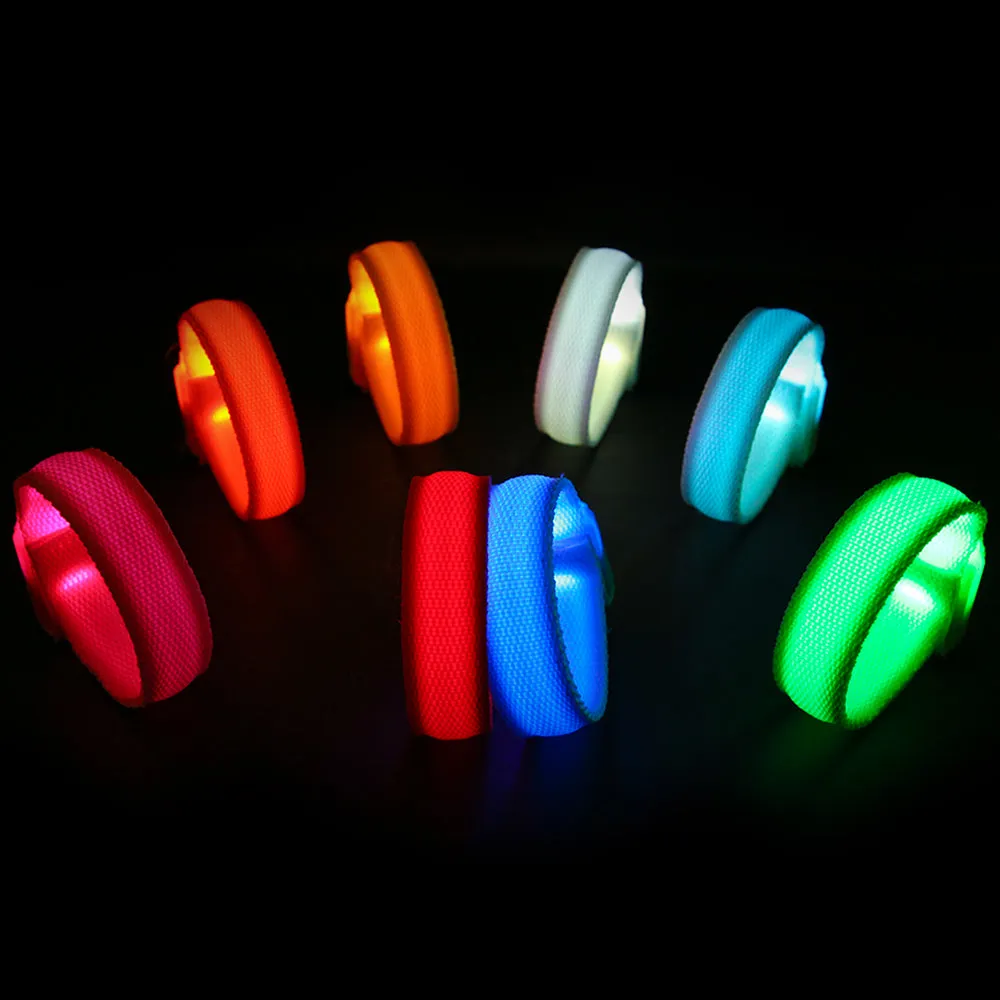PROLOSO LED Armbands, Light Up Bracelets, Flashing Sports Wristband Pack of 8 Glow in The Dark Party Supplies
