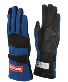 RaceQuip 355 Series 2 Layer Nomex Race Gloves - Blue - Small - 355022