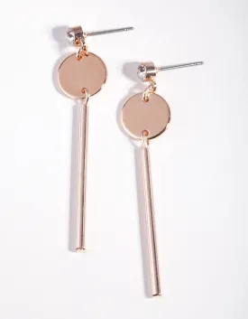 Rose Gold Diamante Minimal Earrings