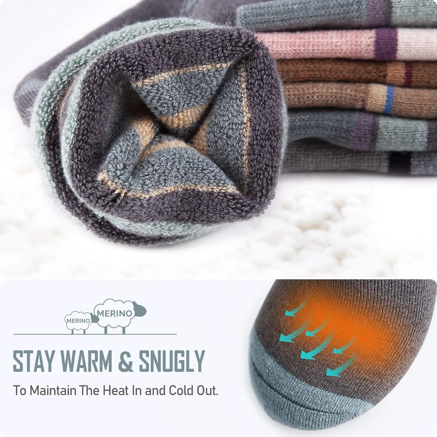 Ski Socks 2-Pack Merino Wool, Over The Calf Non-Slip Cuff for Men & Women